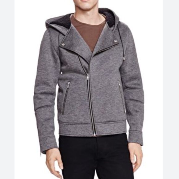 The Kooples New Jersey Neoprene Biker Hoodie - Picture 1 of 2